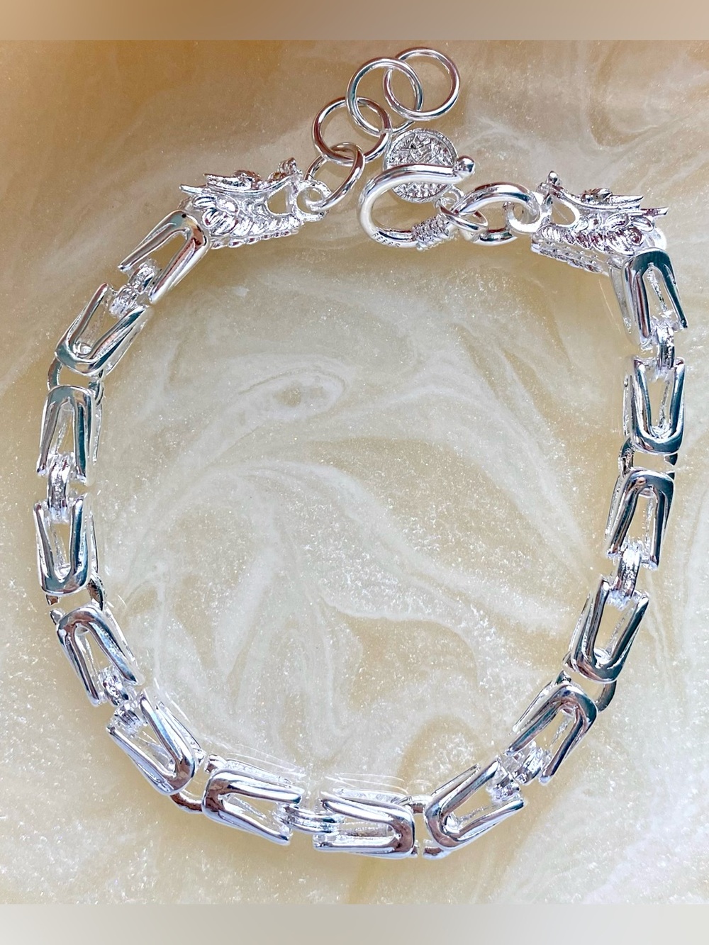 Silver Dragon Link Bracelet